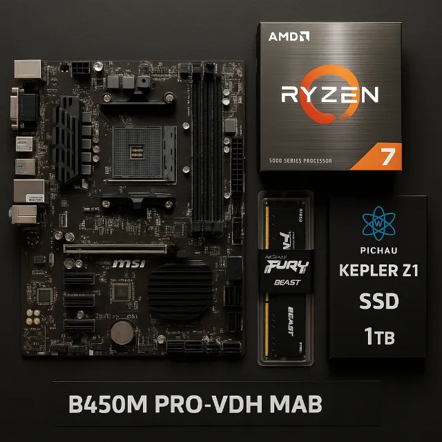 ? Kit Gamer com Ryzen 7 5700X3D + Placa-Mãe MSI + RAM 16GB + SSD 1TB ?