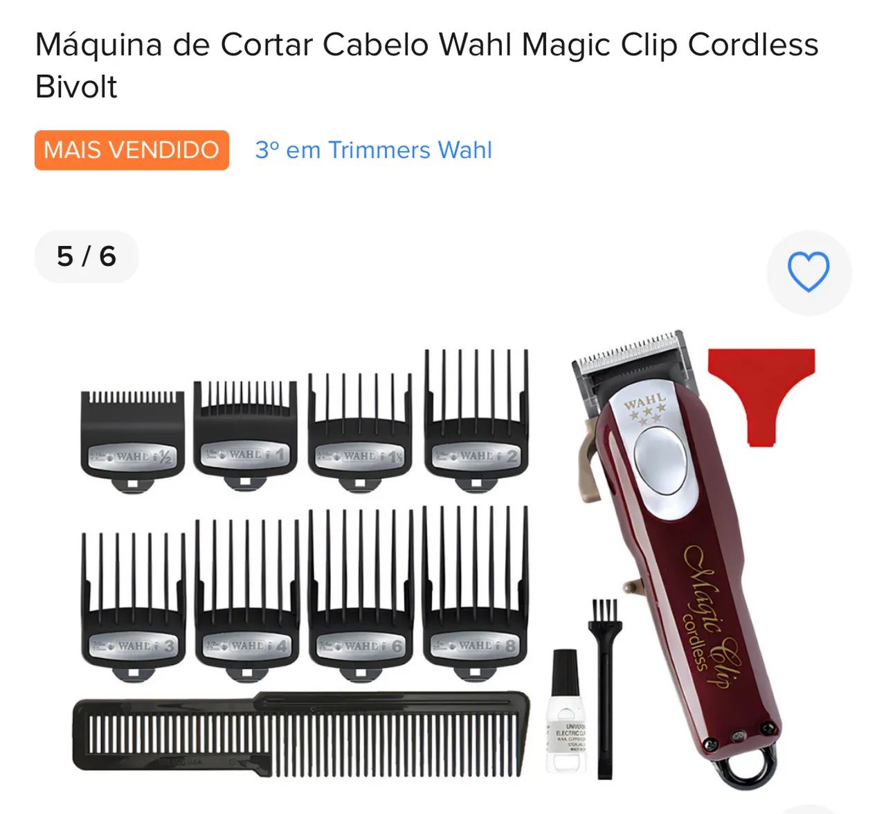 Máquina de Cortar Cabelo Wahl Magic Clip Cordless Bivolt - Foto 2