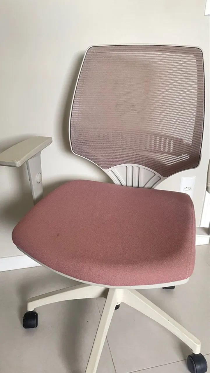 Cadeira de Escritório Giratória com Encosto em Malha no Marelli You 203 rosé - Foto 2