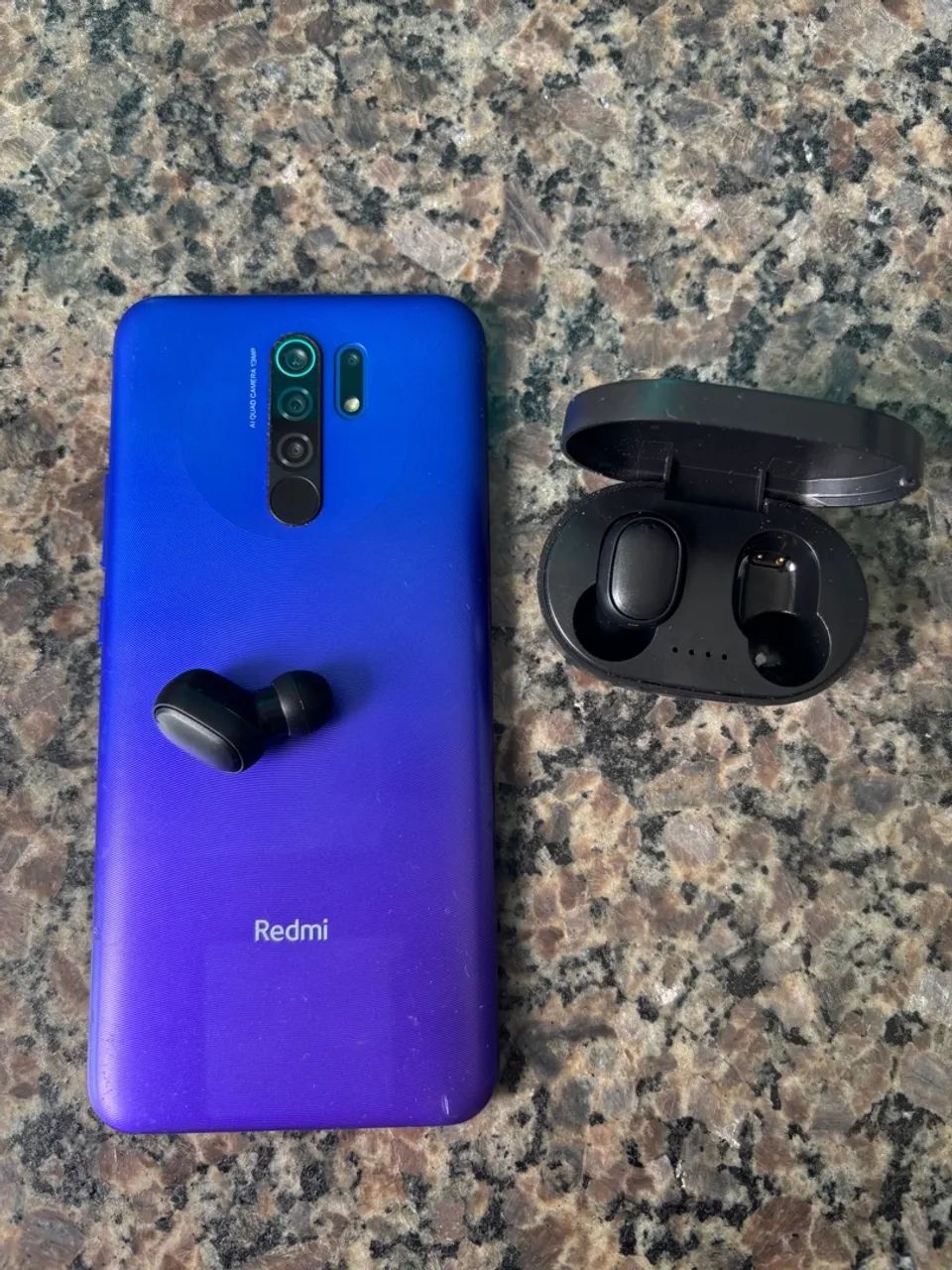 Redmi 9 + Fone Bluetooth + Carregador