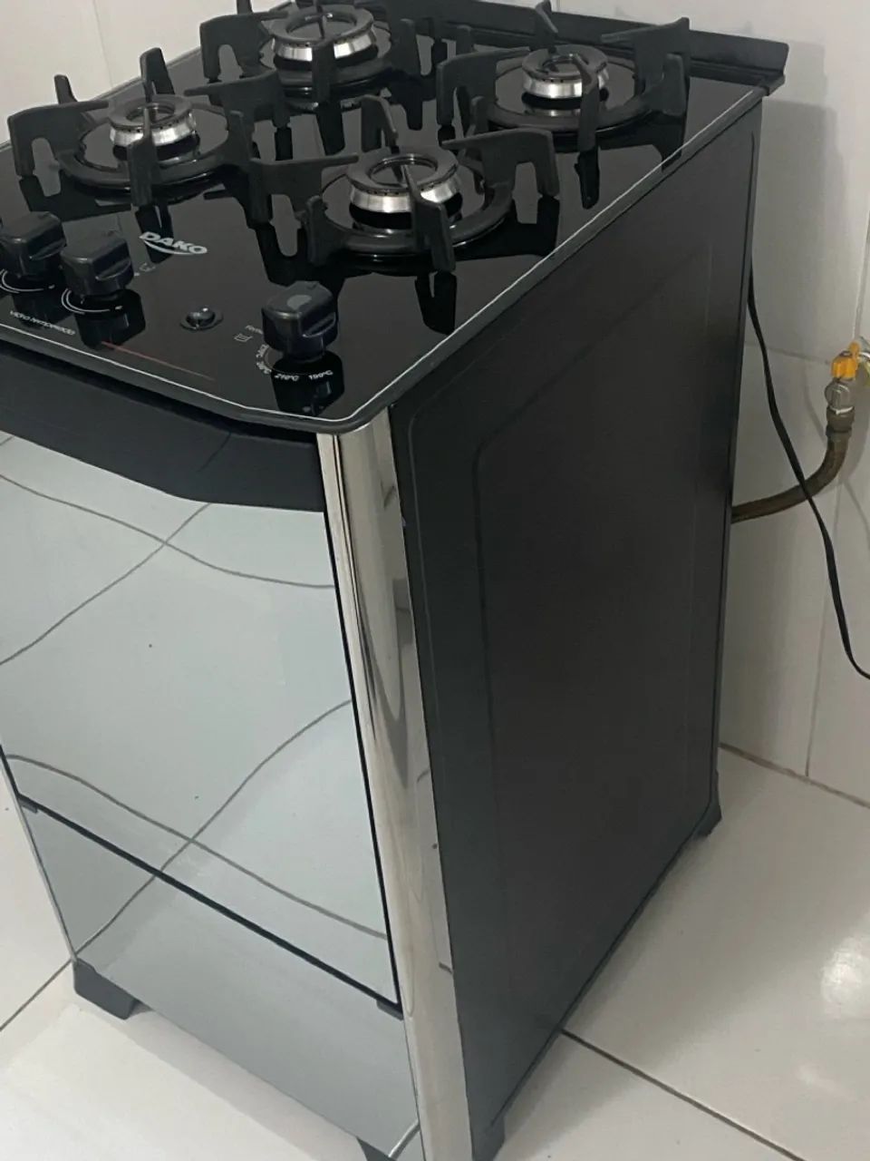 Fogão 4 bocas espelhado com tampa de vidro  - Foto 3