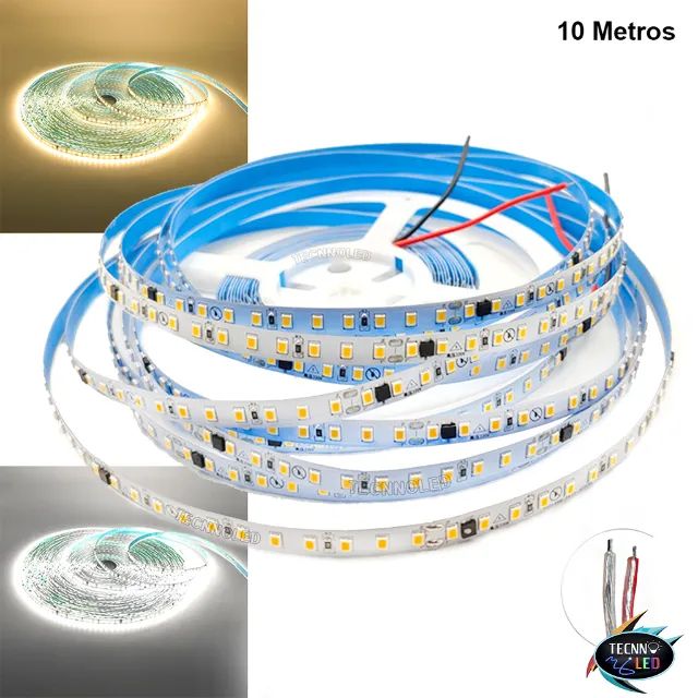 Fita led 120leds 220v 3000k 10 metros 
