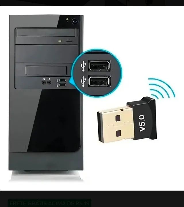 Adaptador E Receptor Usb Bluetooth 5.0 Plug And Play Pc Note - Foto 3