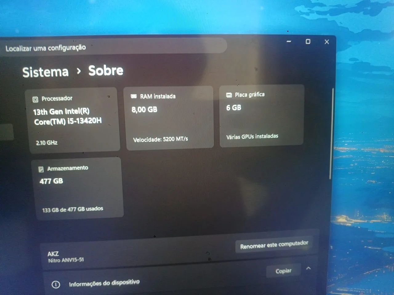 NOTEBOOK ACER NITRO V15 RTX 3050 - Foto 4