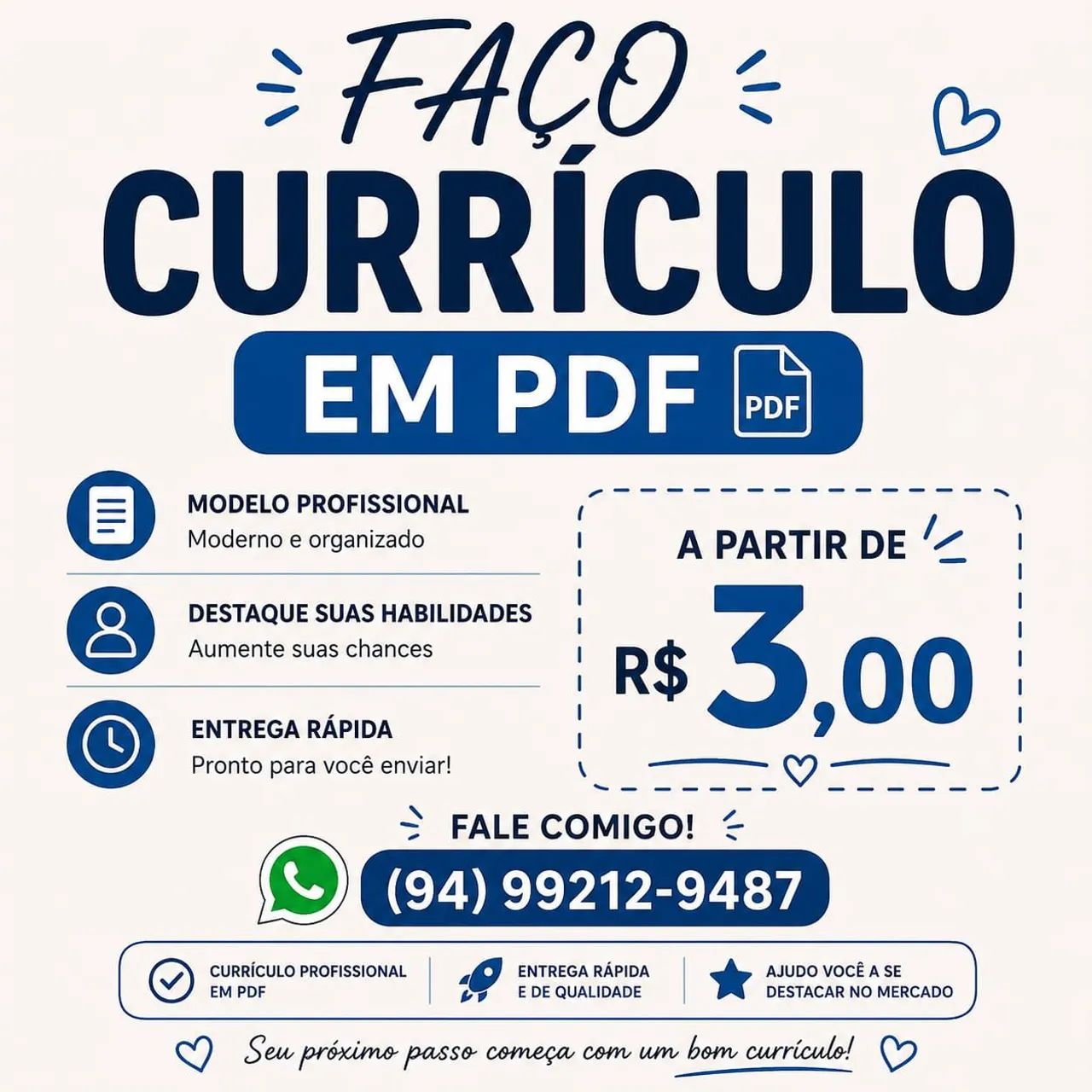 Currículo em PDF, a partir de r$3.