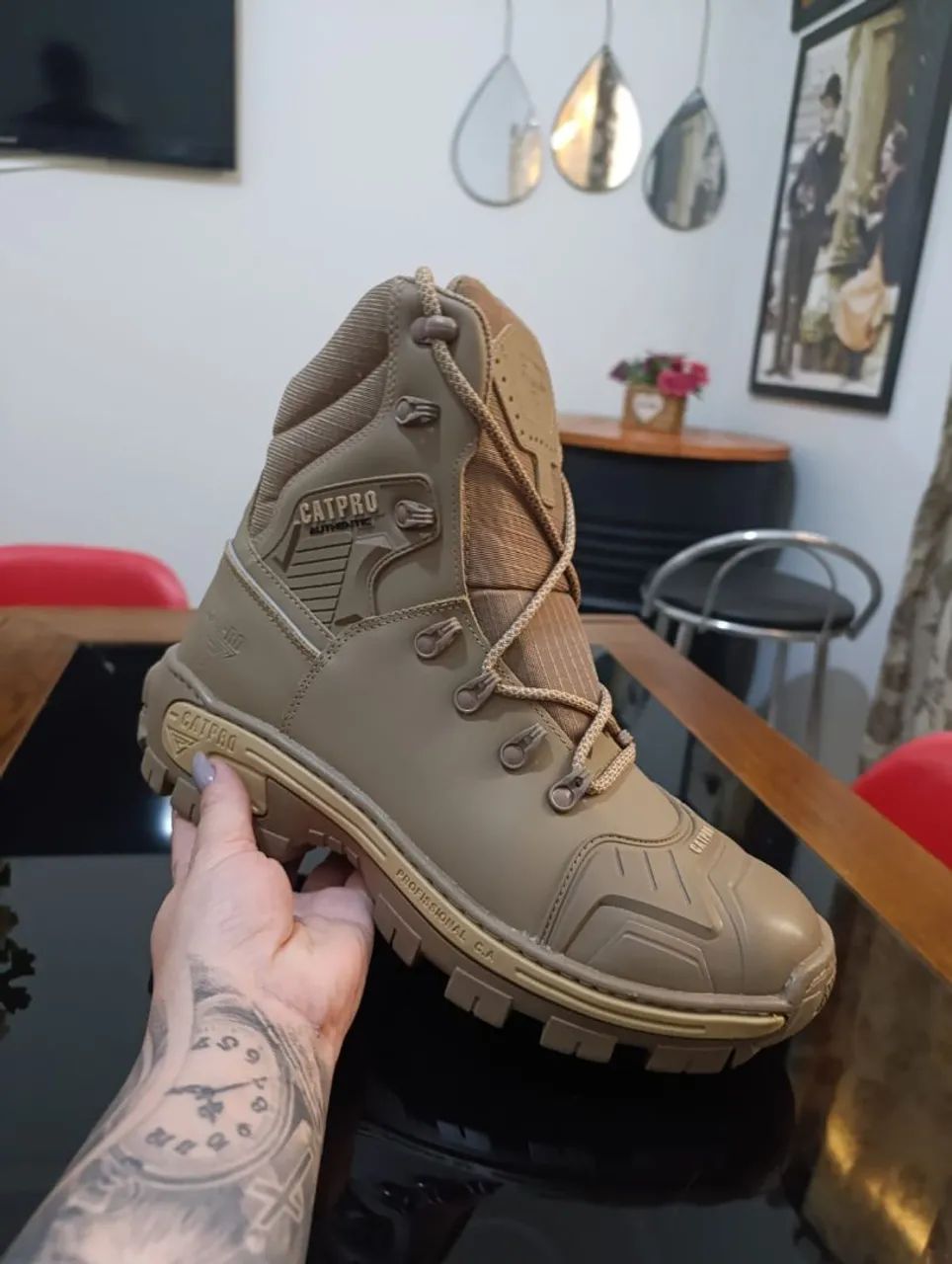 Bota Coturno areia 44