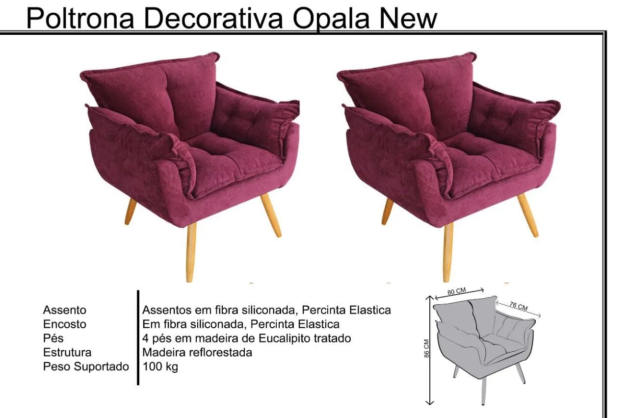 Poltrona Decorativa Opalla  - Foto 5