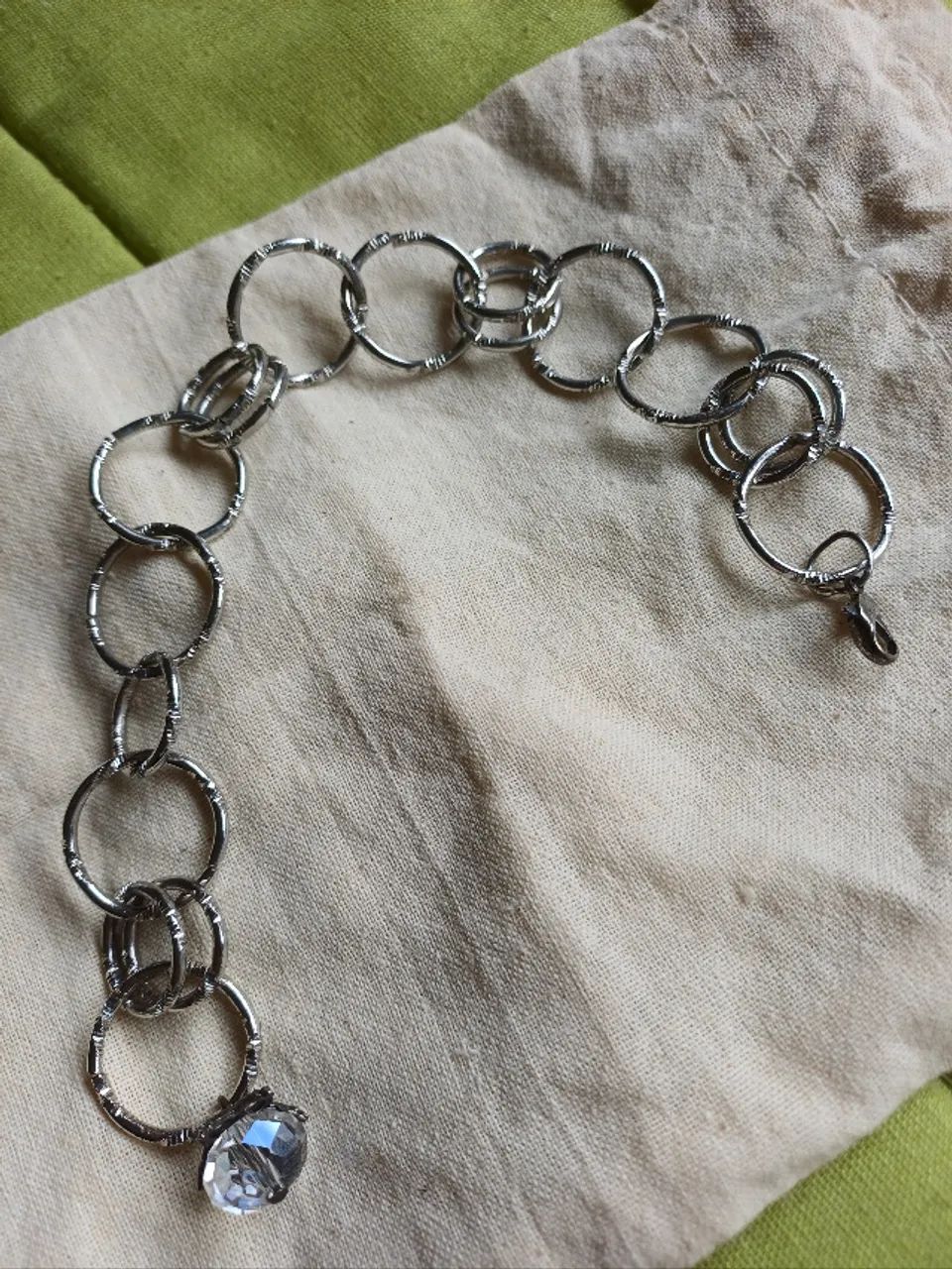 pulseira bijuteria cristal na ponta
