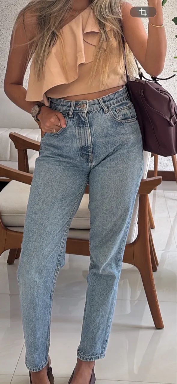 Calça reta Zara 