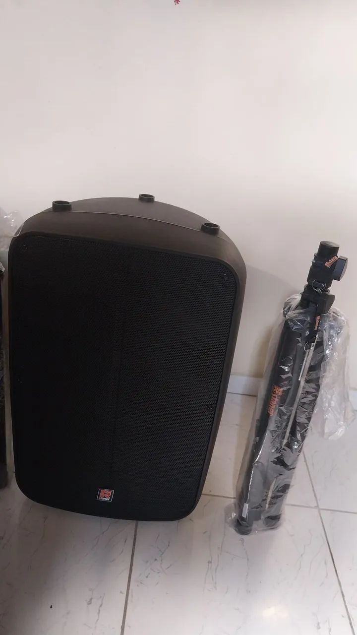 02 Caixas De Som Staner Sr315m Bluetooth Usb + 02 Tripés - Foto 3