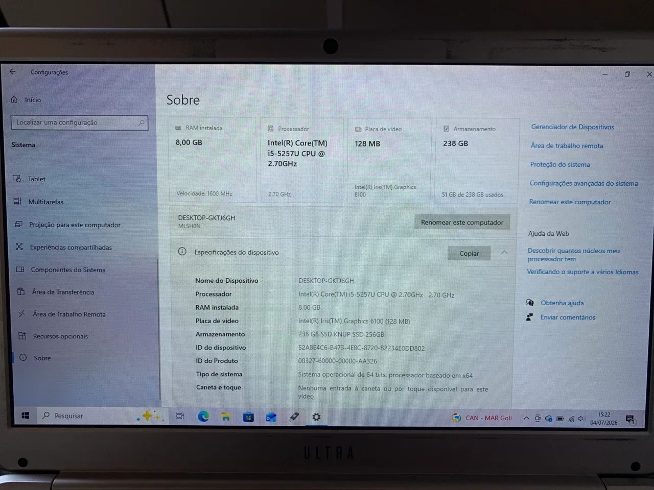 Notebook Ultra ETPC108 Intel i5 - Foto 4