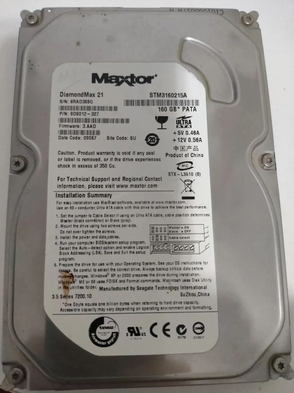 HD Maxtor IDE 160 GB