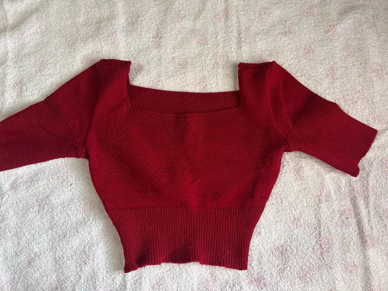 Cropped Tricô vermelho 