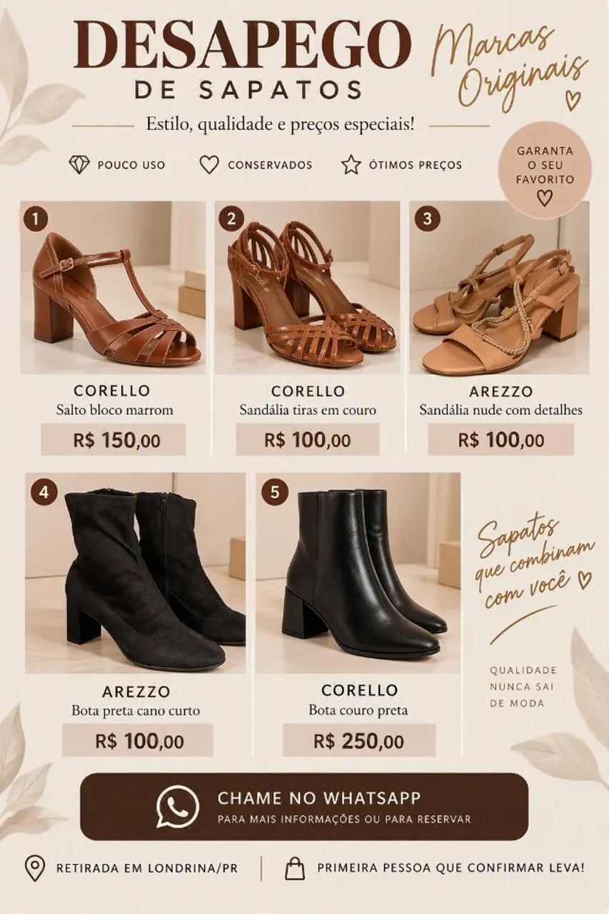 Sapatos - Marcas Corello e Arezzo 