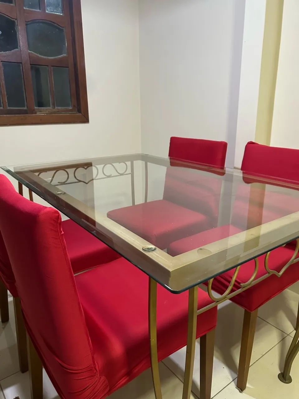 Mesa de vidro com 4 cadeiras - Foto 2
