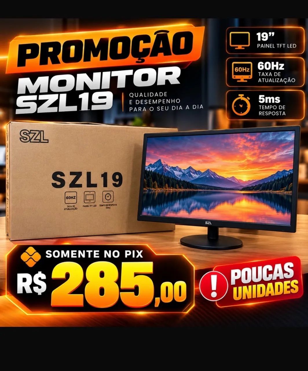 Monitor 19 Polegadas NOVOS NA CAIXA 