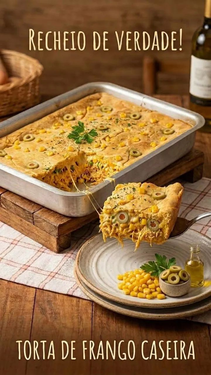 Torta de frango recheada!!!!