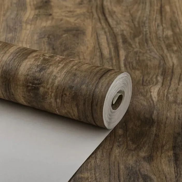 Papel de parede vinílico importado madeira rústica rolo de 10mx53cm cobre 4.5m2 - Foto 5