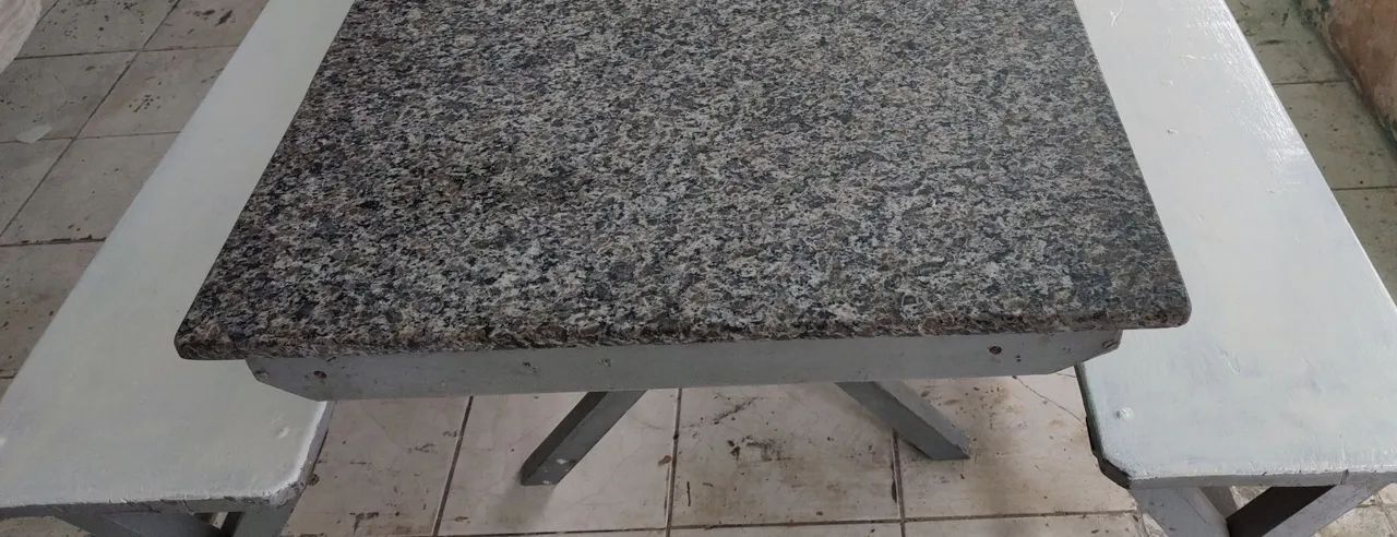 Mesa Rústica em Granito e Madeira de Lei - Foto 4