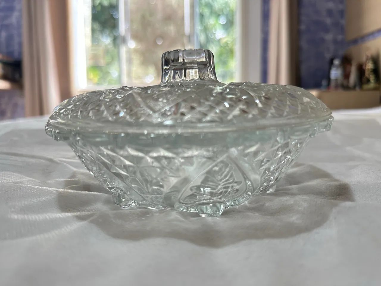 bomboniere ou porta joias vintage de vidro