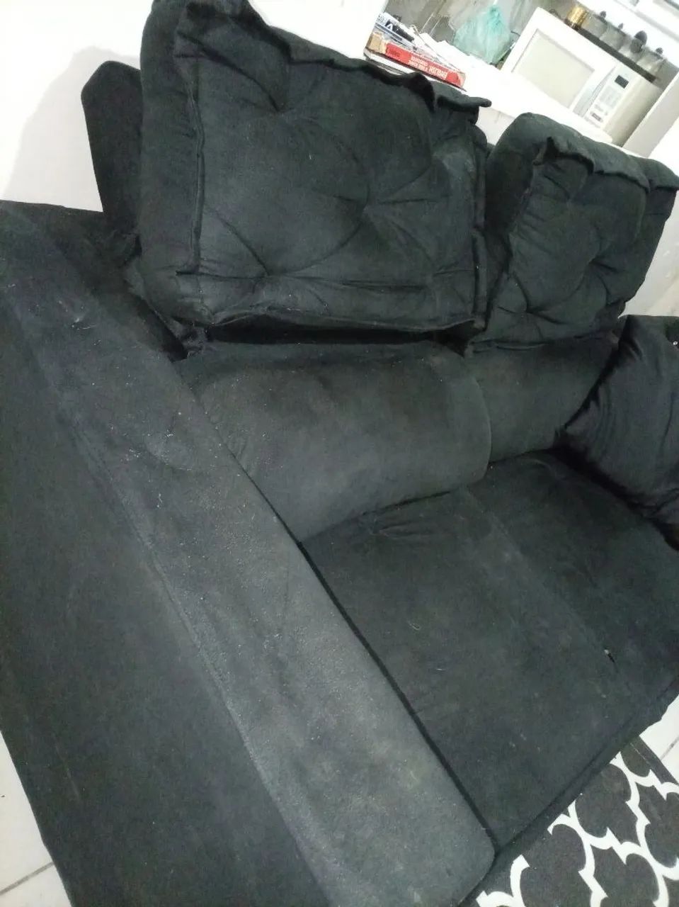 Sofá preto. 2 lugares. - Foto 3