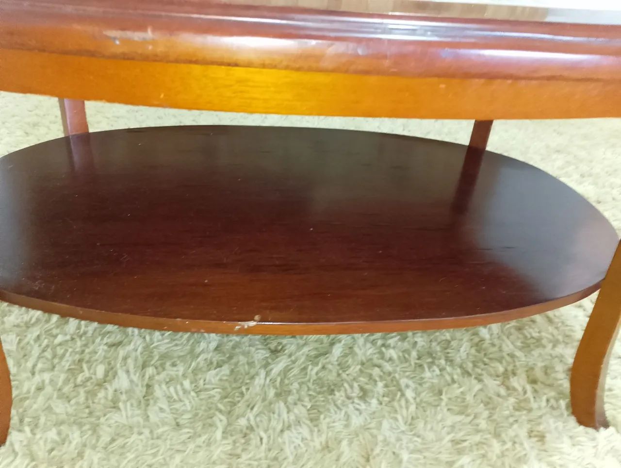 Mesa de centro em madeira e mármore antiga  - Foto 5