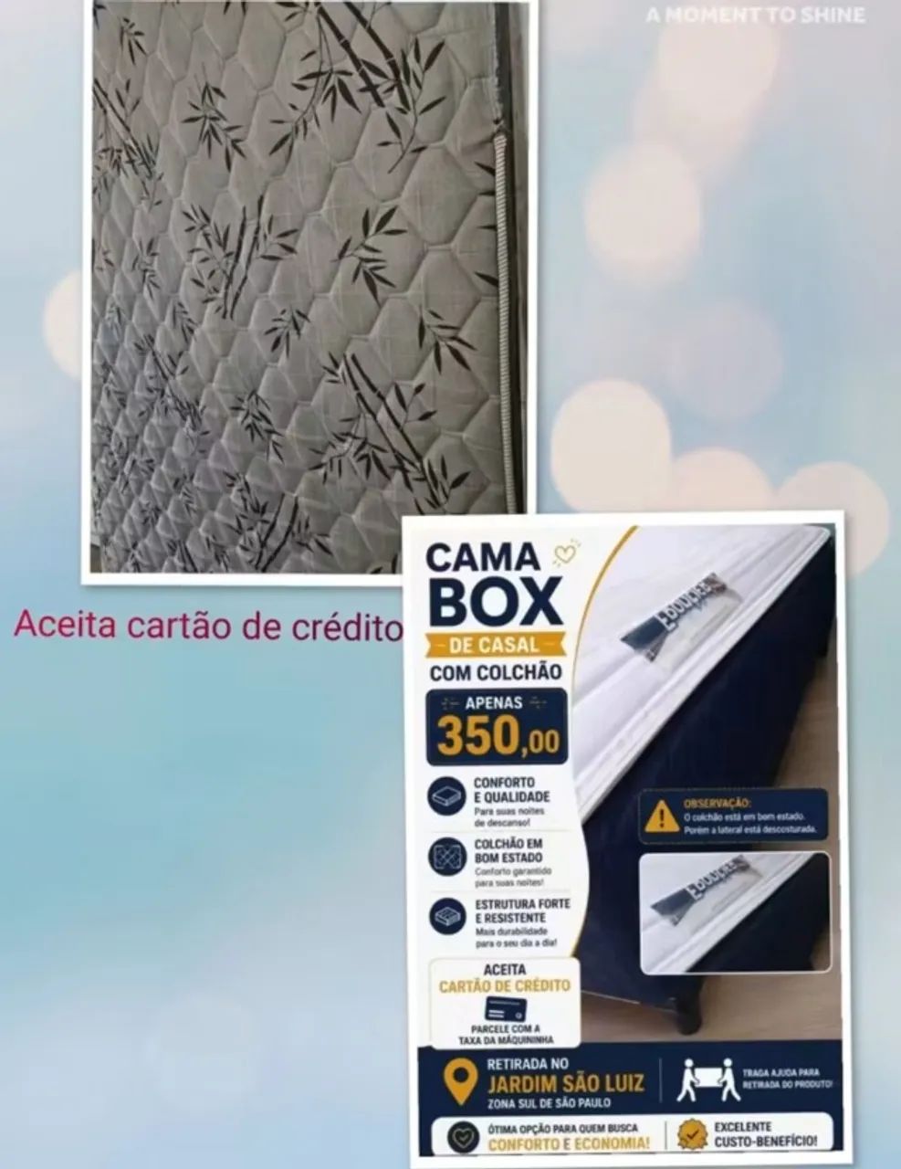 Cama BOX Casal com colchão 