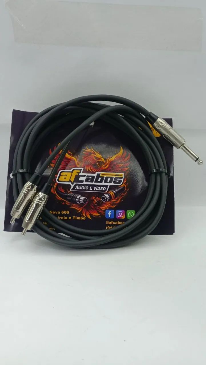 Cabo P10 para 2 RCA com 2 metros 