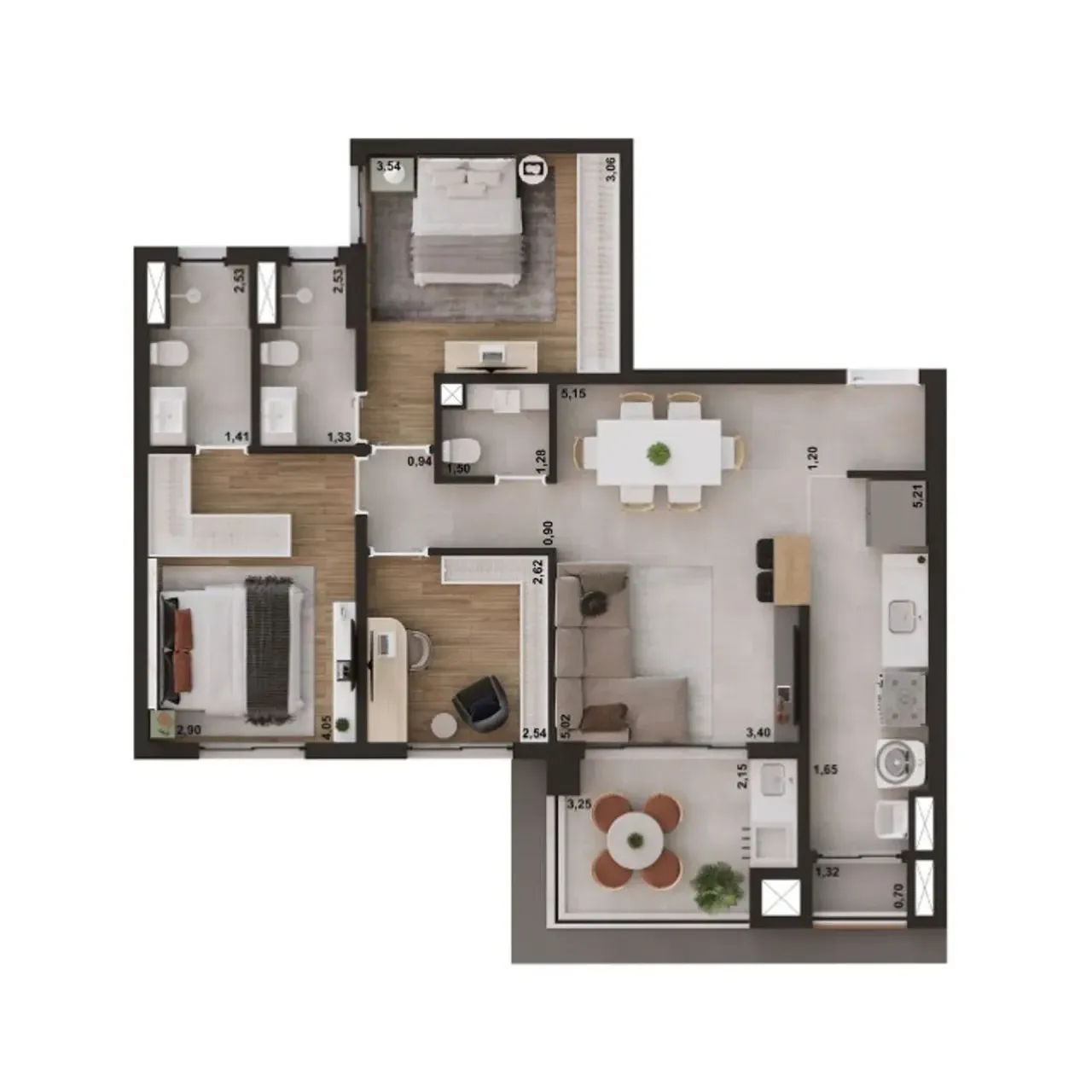 PLANTA 90m²