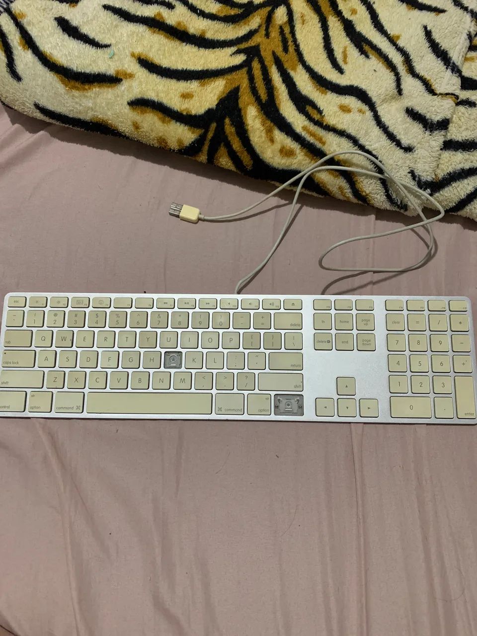 teclado com fio apple A1243 com defeito sucata  
