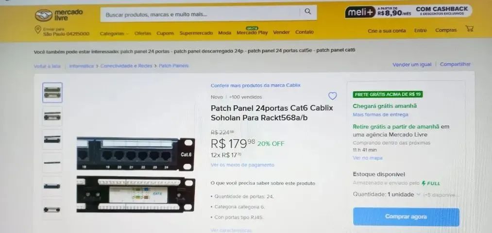 03 Painéis  Cat 6  24 portas - Foto 5