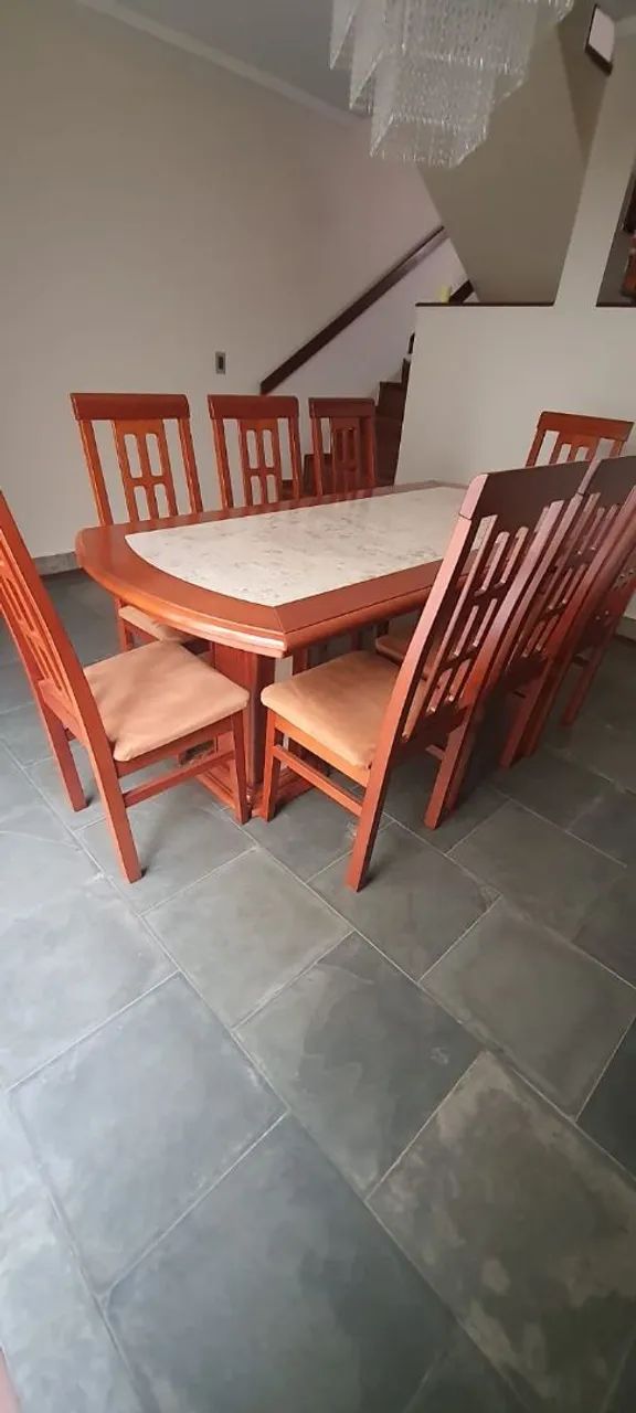 Conjunto mesa 8 cadeiras madeira maciça  - Foto 2