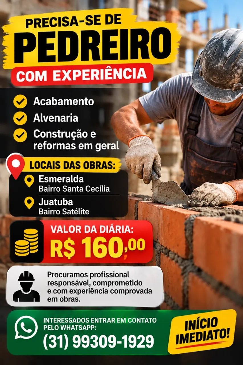 Precisa de pedreiro 