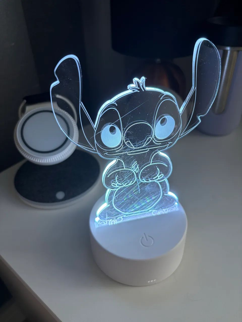 Abajur (luminária) led 3D Stitch com várias cores (segue brinde)! - Foto 4