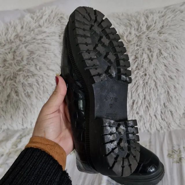 Mocassim Tratorado Croco Preto C&A - Foto 2