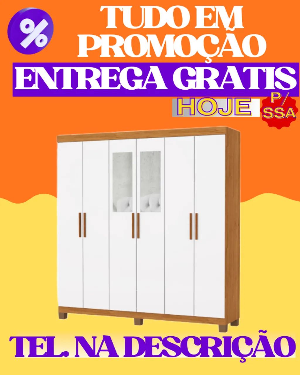 Guarda Roupa Recife -Entrego Hoje Grátis Para Salvador-Pague Quando Receber ao Motorista 