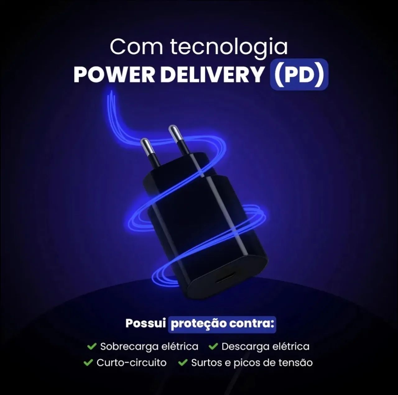 Carregador Turbo 20W USB-C com Cabo Tipo C 1 Metro - Foto 3