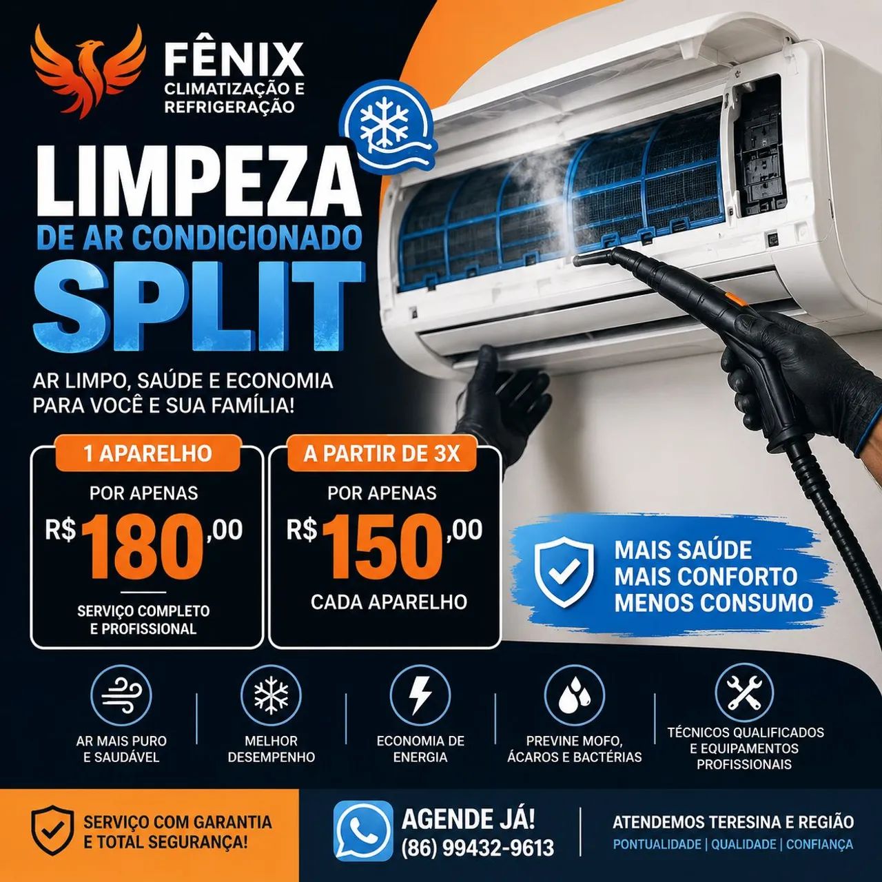 Limpeza completa de ar split