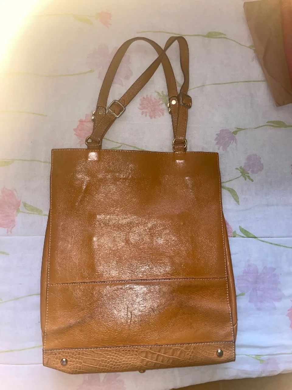 Bolsa de couro mostarda  - Foto 2