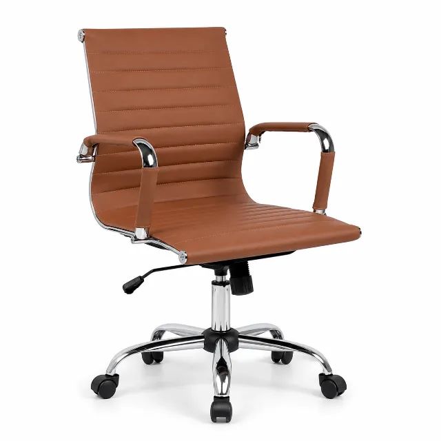 Cadeira Diretor Charles Eames Terracota Giratória Com Braços Design Executivo 32793