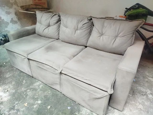 Sofá Retrátil em Suede 2,20 cm - Foto 5