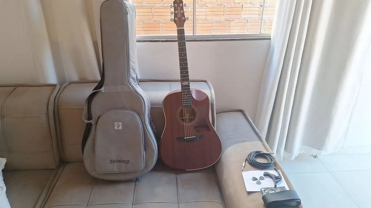 Vendo violão striberg folk elétrico zerado  - Foto 3