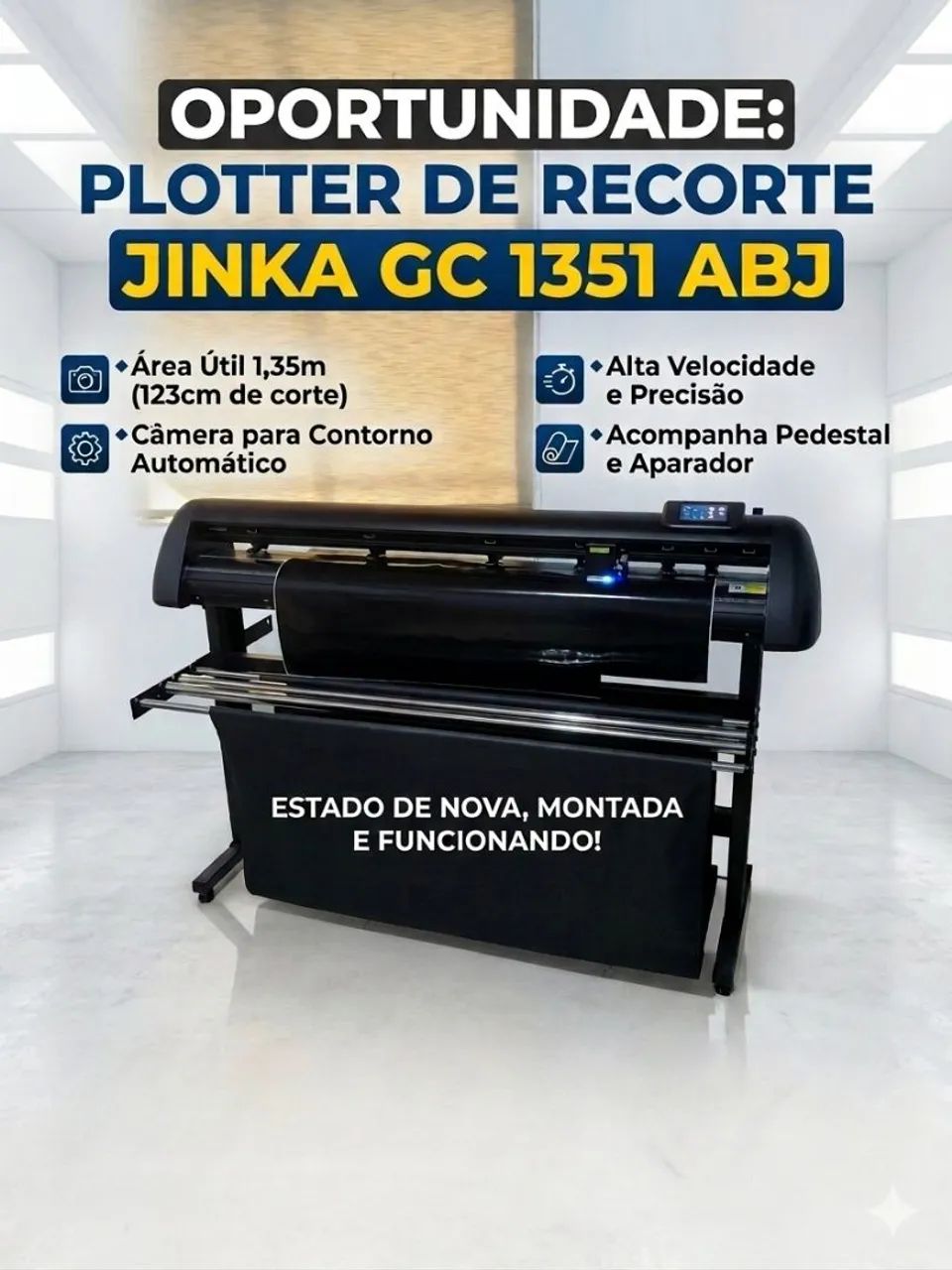Plotter De Recorte Jinka ABJ Gc1351 Com Câmera Nova