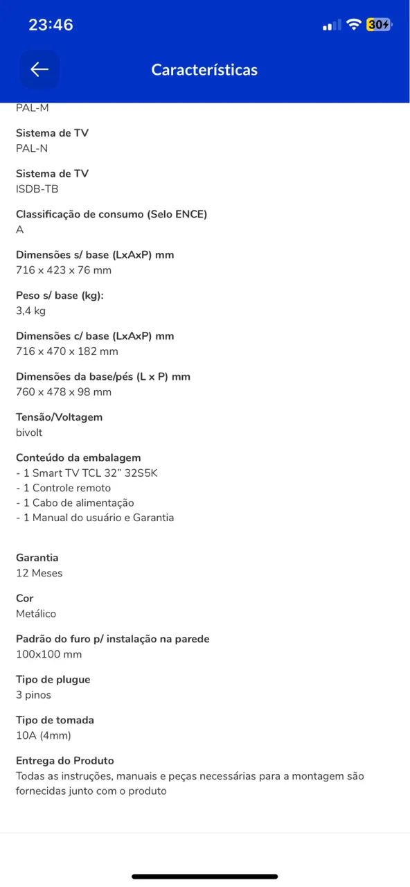 Televisão 32 TCL444716910118195204