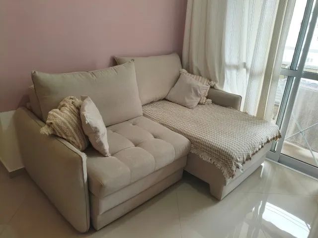 Sofá Retrátil Off White - Foto 2