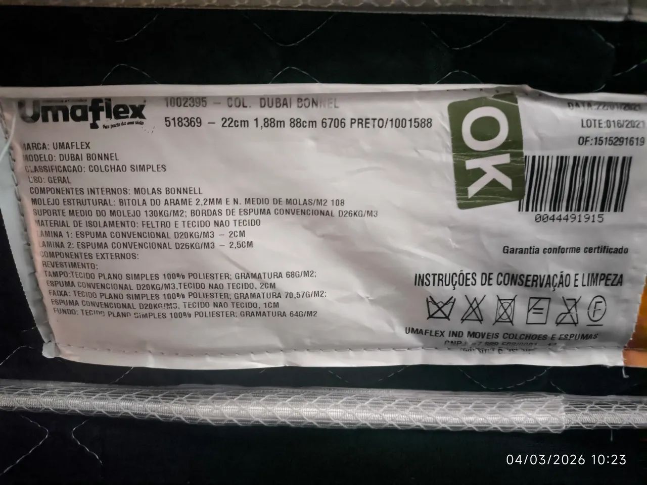 Cama Box Solteiro Umaflex com cabeceira 