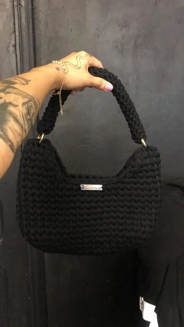 Bolsa de Crochê Preta