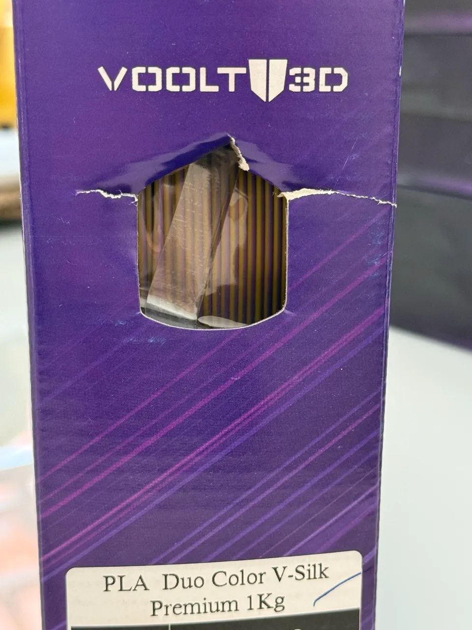 Filamento Pla Duo Color Roxo E Dourado V-silk Imprimir 3d - Foto 2