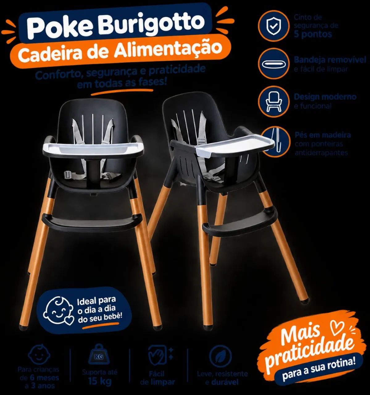 Cadeira de alimentação para bebês 