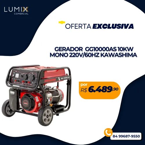 GERADOR 10KW MONO 220V/60HZ KAWASHIMA